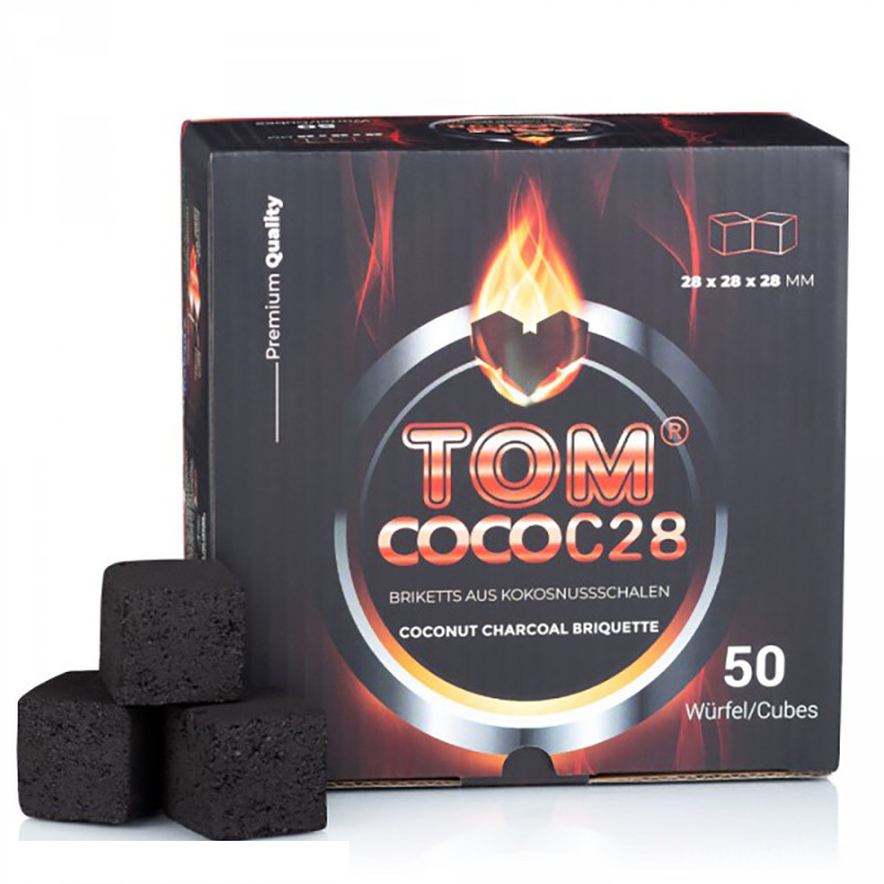 Charbon naturel Tom Cococha Gold I Boite de 9 cubes de charbon chicha